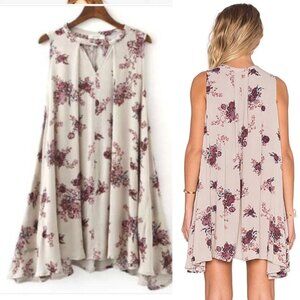 Free People - Tree Swing Tunic Dress Trapeze | Small | Washed Stone Lilac Purple